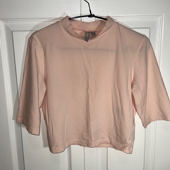 ASOS Light Pink Turtleneck Crop Top With A 3/4 Sleeve - Picture 9 of 11